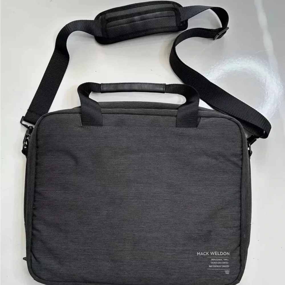 Mack Weldon Heather Navy Blue Ion Briefcase